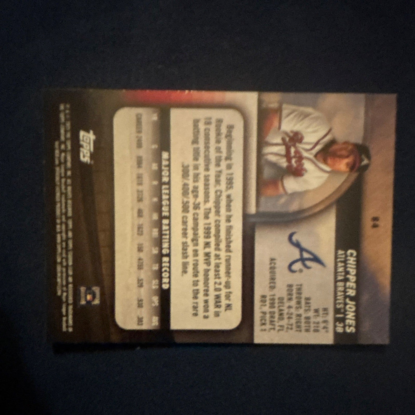 1993 Topps - Chipper Jones Atlanta Braves #84 Rookie Card (RC)