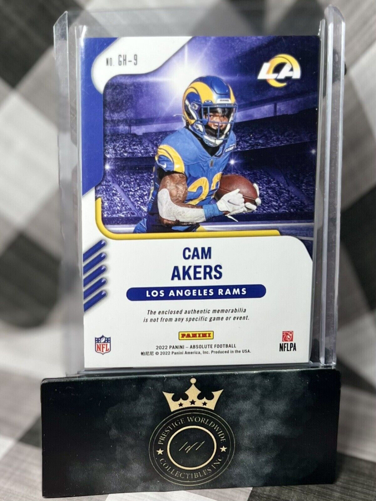 Cam Akers 2022 Absolute Football Ground Hoggs Holo Silver Patch /25 #GH-9 Rams