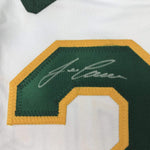 Autographed/Signed Jose Canseco Oakland White Baseball Jersey JSA COA