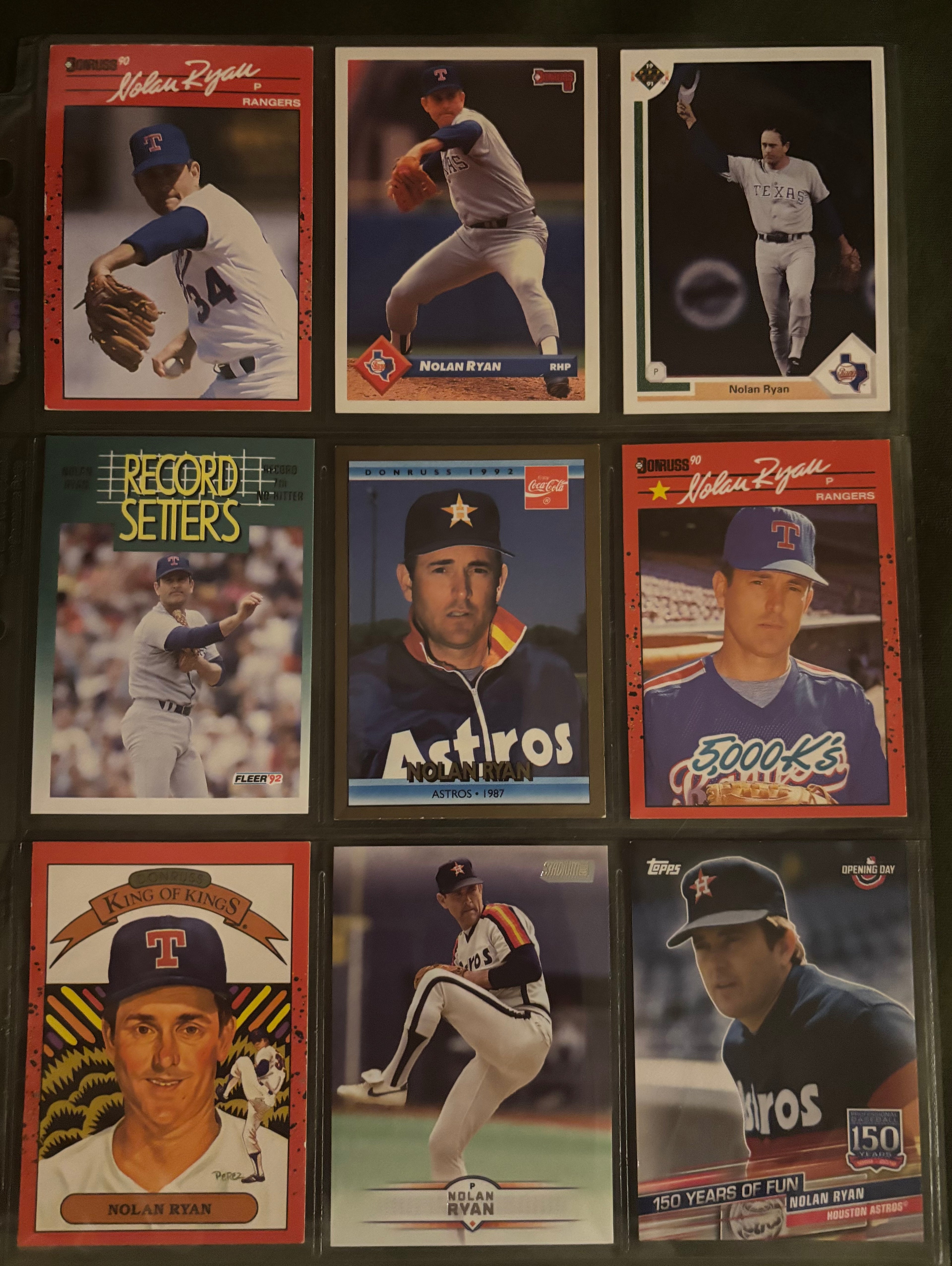 Nolan Ryan 20 card Lot