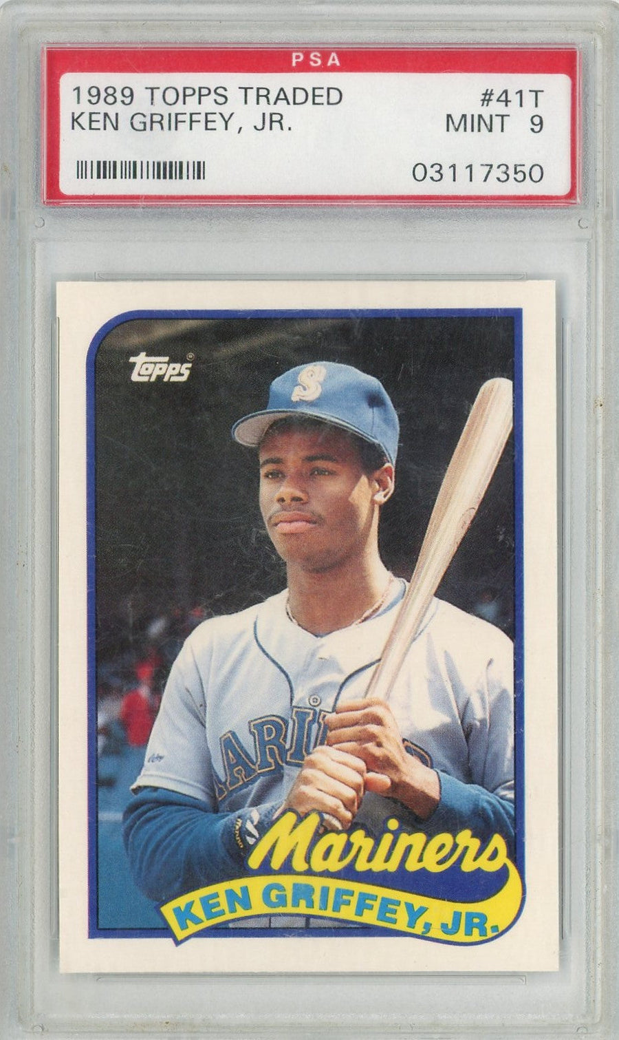 Graded 1989 Topps Traded Ken Griffey, Jr. #41T Rookie RC Baseball Card PSA 9 Mint